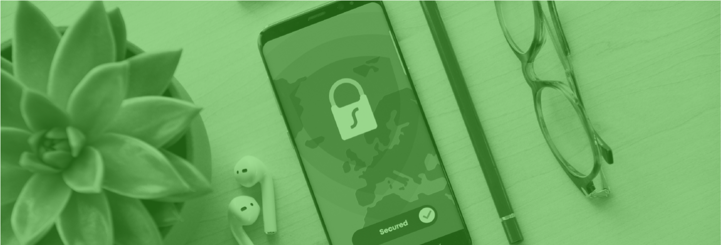 Stylized image of a secure mobile device