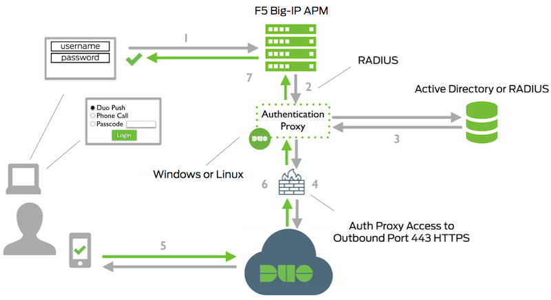 F5 BIG-IP RADIUS Network Diagram