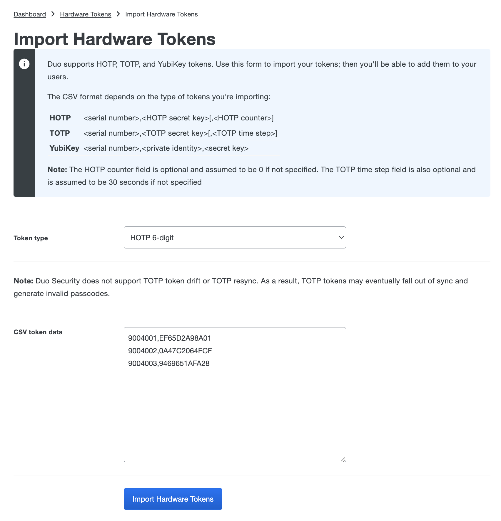 Add token information