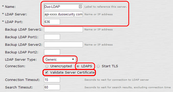 New LDAP Server Configuration