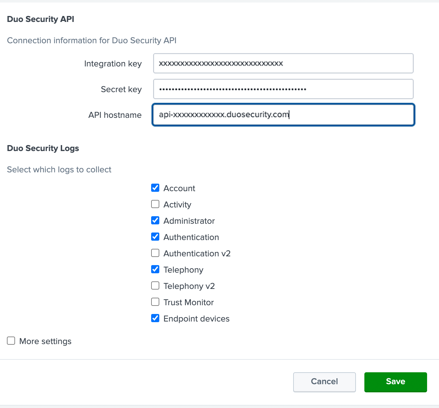 Update Duo Application Configuration