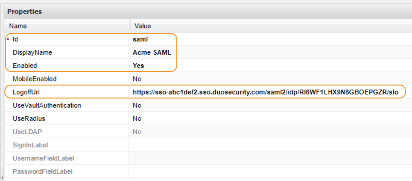 CyberArk Privileged Access SAML Properties