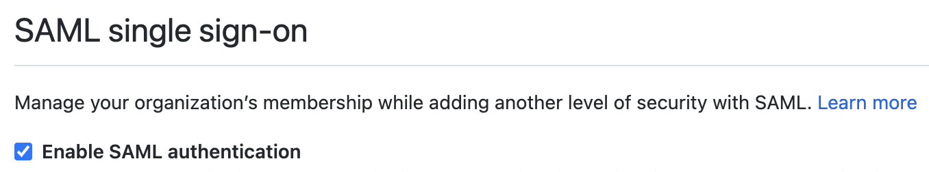 Enable SAML in GitHub Enterprise
