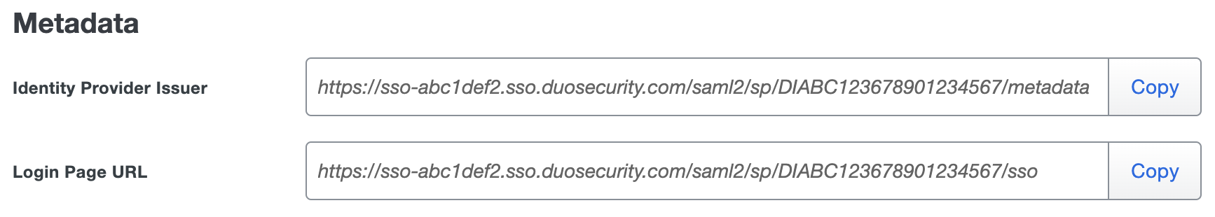 Duo ThousandEyes Metadata URL Fields