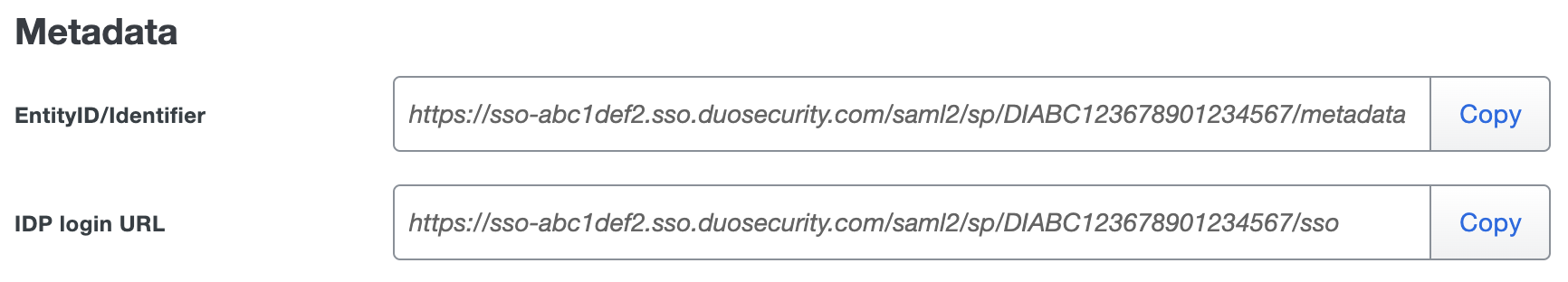 Duo YubiEnterprise Delivery Metadata Fields